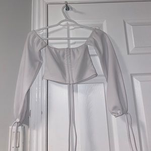 Cute long sleeve off the shoulder crop top